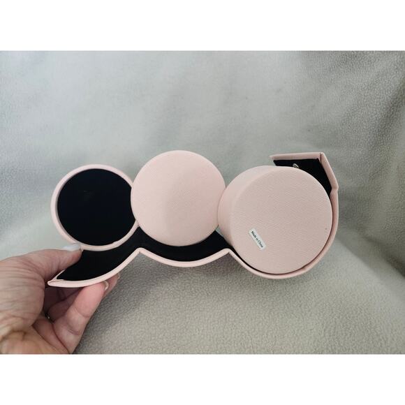 Pandora Blush Pink Circle Travel Jewelry Case Accordion Slide Open - Picture 7 of 11